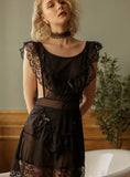 MESH MAID PERSPECTIVE TEMPTATION RUFFLED NIGHTGOWN