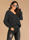PULLOVER V-NECK LOOSE SWEATER