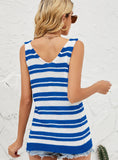 WOMEN'S STRIPED V-NECK TOP VEST