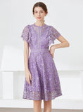 LACE FLYING SLEEVE SLIM DRESS