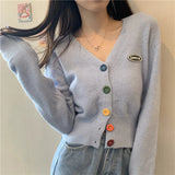 WOMEN SWEET V-NECK LONG-SLEEVED CARDIGAN SWEATER