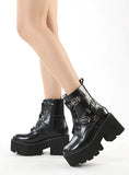 METAL BELT BUCKLE SHORT ROUND HEAD MARTIN BOOTS