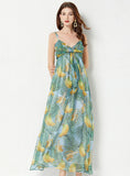 SEXY BACKLESS PRINT SLIM SUSPENDER DRESS