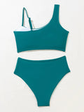 SOLID COLOR HIGH QUALITY SPLIT SWIMSUIT