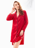 SHIRT LAPEL BUTTON BATHROBE SLEEPWEAR