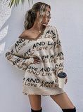 KNITTED BOTTOMING LONG SLEEVE SWEATER DRESS