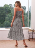 PRINTED HALTER LEOPARD PRINT DRESS