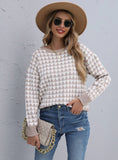 JACQUARD ROUND NECK PULLOVER SWEATER