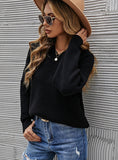 SOLID COLOR V-NECK TRENCH LADIES SWEATER