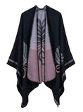 LADIES CASHMERE SPLIT FLOWER SHAWL CAPE