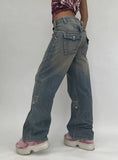 LOOSE STRAIGHT HIGH WAIST POCKET JEANS