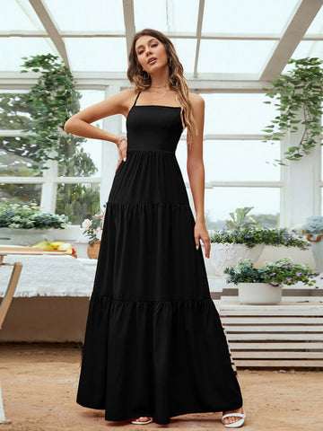 LARGE SWING STRAPS LONG DRESS