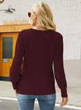 V-NECK LONG SLEEVE PULLOVER SWEATER