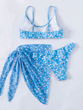 THREE-PIECE PRINTED BIKINI