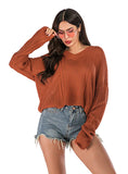 SOLID COLOR LONG SLEEVE SWEATER