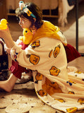 CORAL VELVET LITTLE YELLOW DUCK HOODED FLANNEL BATHROBE