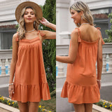 FRINGE SUSPENDER CASUAL DRESS