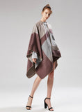 LADY JACQUARD SILVER SILK SHAWL SCARF CLOAK