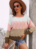 SPLICED LONG SLEEVE SWEATER