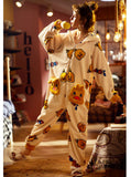 ADD VELVET PADDED CORAL WARM SUIT CAN WEAR CARTOONS