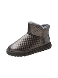 WOMEN'S LEATHER SHORT SNOW BOOTS COTTON