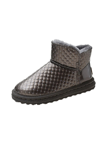 WOMEN'S LEATHER SHORT SNOW BOOTS COTTON