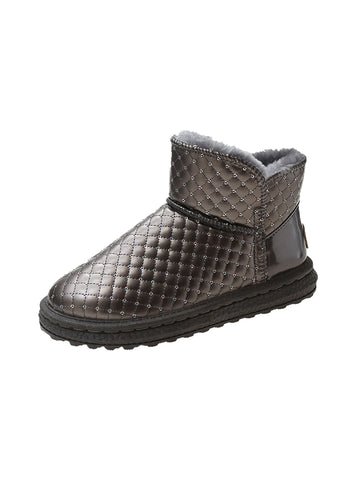WOMEN'S LEATHER SHORT SNOW BOOTS COTTON