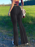 HIGH WAIST HIP-LIFTING SLIM FLARED TROUSERS