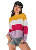 SPLICED LONG SLEEVE PULLOVER SWEATER