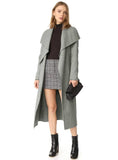 TURN-DOWN COLLAR LONG TRENCH COAT SOLID