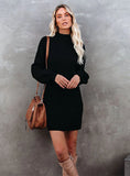 ROUND NECK KNITTED LADIES DRESS