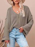 PULLOVER V-NECK LONG SLEEVE SWEATER