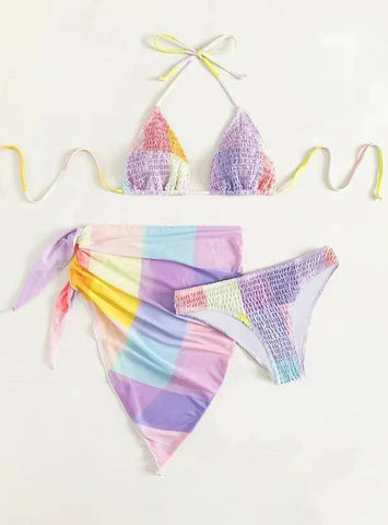 SEXY PRINT THREE PIECES BIKINI