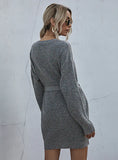 TIE-UP SWEATER LOOSE SWEATER DRESS