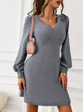 WARM AUTUMN WINTER V-NECK DRESS