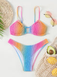 MULTICOLOR GRADIENT CABLE SEXY BIKINI