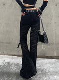 MICRO-TROUSERS HOLLOW HOLES EXPOSED LEGS PANT