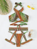 SNAKESKIN STRAP TIGHT TRIANGLE BIKINI