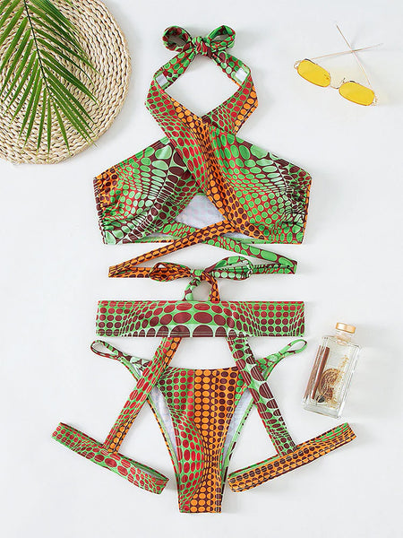 SNAKESKIN STRAP TIGHT TRIANGLE BIKINI