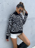 KNITTED PULLOVER JACQUARD TURTLE NECK SWEATER