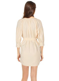 LONG SLEEVES EMBROIDERY CASUAL MINI DRESS V-NECK