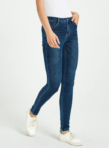 WASHING HIGH ELASTIC WAIST SLIM TROUSERS