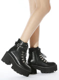 WOMEN'S THICK METAL ROUND HEAD BOOTS