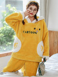 YELLOW RABBIT SWEET LOVELY STUDENTS THICKEN WARM FLANNEL