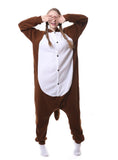 BROWN SQUIRREL ONESIE PAJAMA ANIMAL WOMEN MEN