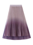 MEDIUM-LENGTH GRADIENT GAUZE SKIRT