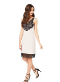 WHITE STRAP MINI DRESS BLACK LACE CASUAL DRESS