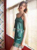 SILK HOME CLOTHES SLING NIGHTDRESS SUIT