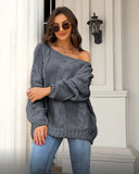 LOOSE ROUND NECK SOLID COLOR SWEATER