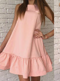 CASUAL CLUB DRESS RED PINK SLEEVELESS WOMEN DRESS